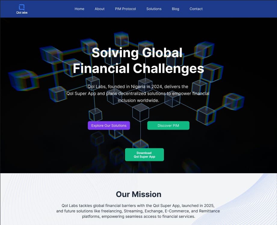 Screenshot of Qol Labs Official Website